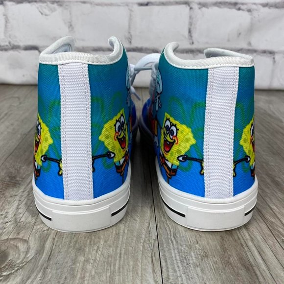 SpongeBob SquarePants Airbrush Look High Top Skater Sneakers - Picture 4 of 8
